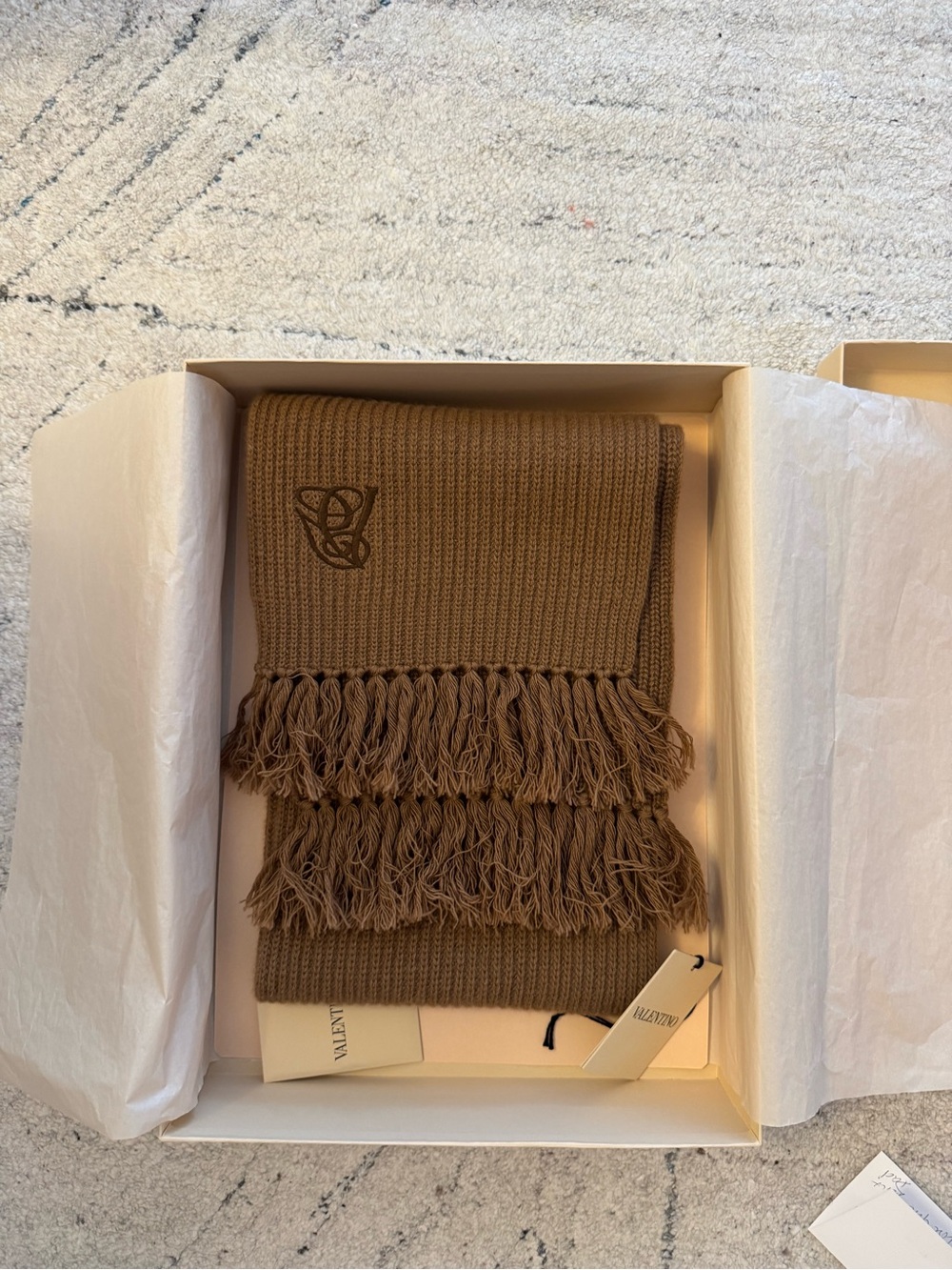NWT Valentino Brown Knit scarf